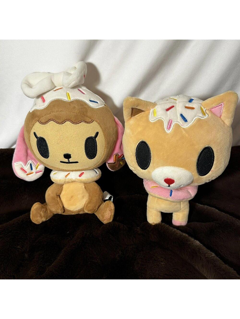 SOLD OUT Tokidoki Aurora Biscottino  Donutina Plush 9" Beige Donut Cat Dog Plush
